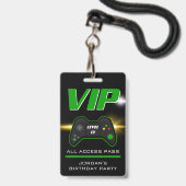 Game Party Green Controller Günstig Abzeichen Ausweis (Vorderseite mit Schlüsselband)