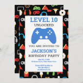 Game Party Level Up Kindergeburtstag Gamer Einladung (Vorne/Hinten)