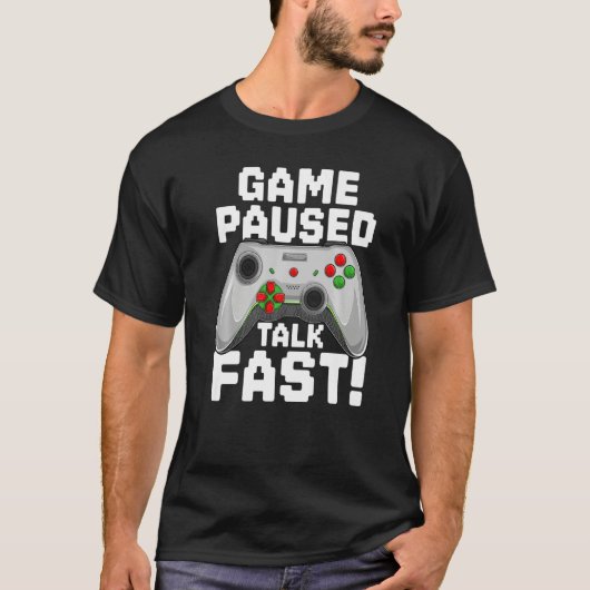 Game Paused Funny Saying Gamer Gaming Premium T-Shirt (Vorderseite)