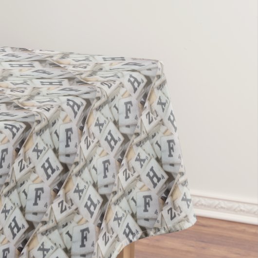 Game Pieces Letter Tiles Fotografie Art Tischdecke (Beispiel)