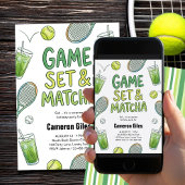 Game Set and Matcha Tennis Surprise Birthday Einladung