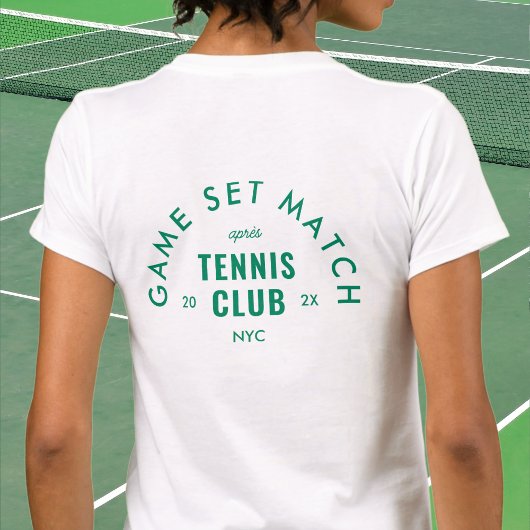 Game Set Match Après Tennis Club Custom White T-Shirt