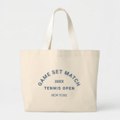 Game Set Match Blue Wappen Tennis Jumbo Stoffbeutel (Vorne)
