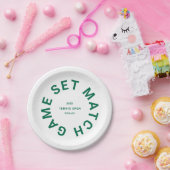 Game Set Match Green Tennis Turnier Wappen Pappteller (Party)