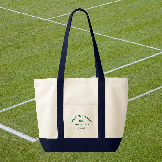 Game Set Match Green Wappen Navy Trim Tennis Tragetasche