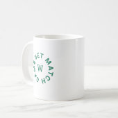Game Set Match Grüne Monogramm-Tennis Kaffeetasse (Vorderseite Links)