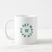Game Set Match Grüne Monogramm-Tennis Kaffeetasse (Links)