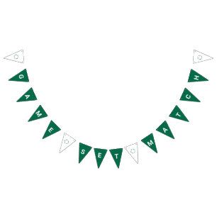 Game Set Match Tennis Grass Green Wimpelkette