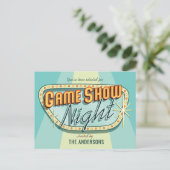 Game Show Night Party Einladung (Stehend Vorderseite)