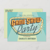 Game Show Party Einladung Postcard (Vorne/Hinten)