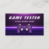 Game Tester Developer Gamer Futuristic Lila Visitenkarte (Vorderseite)