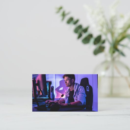 Game Tester Gamer Content Creator Vollständiges Fo Visitenkarte (Stehend Vorderseite)