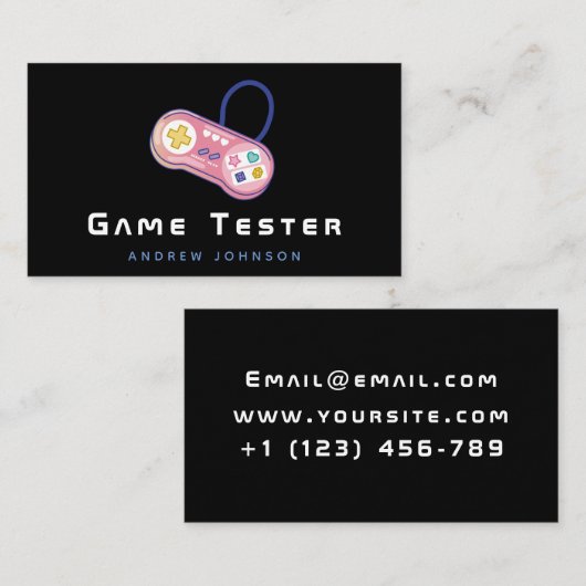 Game Tester Niedlich Retro Controller Gamer Develo Visitenkarte (Vorne/Hinten)
