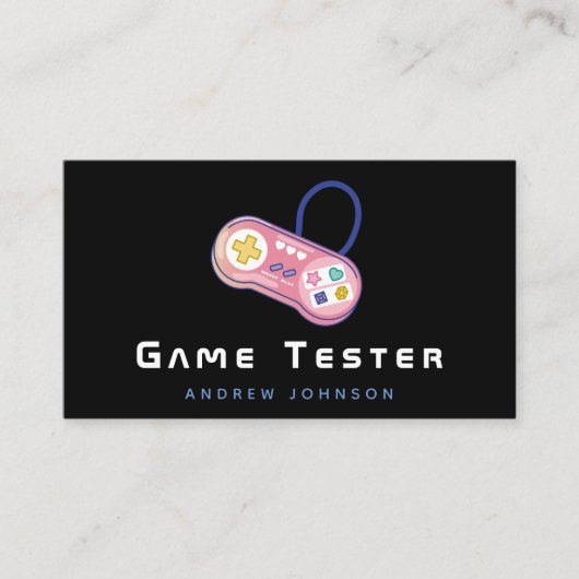Game Tester Niedlich Retro Controller Gamer Develo Visitenkarte (Vorderseite)