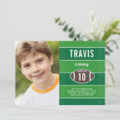 Game Time Football Geburtstagsparty Einladung (Stehend Vorderseite)