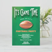 Game Time Football Party Einladung (Stehend Vorderseite)