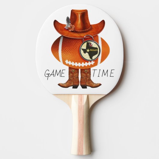 "GAME TIME" Texas Football Fan Ping Pong Paddle Tischtennis Schläger (Vorderseite)