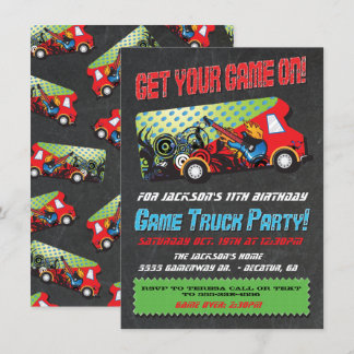 Game Truck Party Einladungen