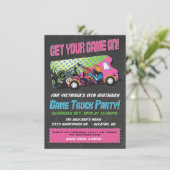 Game Truck Party Einladungen (Stehend Vorderseite)