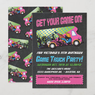 Game Truck Party Einladungen
