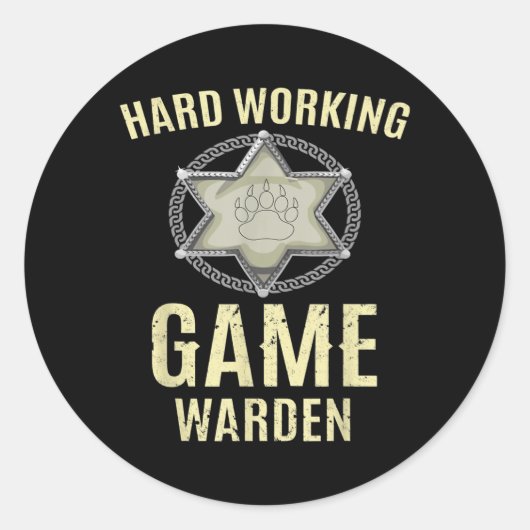 Game Warden Inspired Wildlife Warden Related Game Runder Aufkleber (Vorderseite)