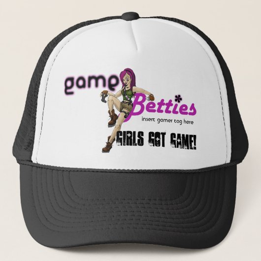 GameBetties hat_Black Truckerkappe (Vorderseite)