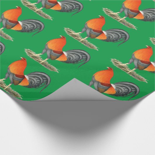 Gamecock Blue Red Rooster Geschenkpapier (Ecke)