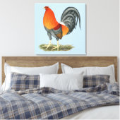 Gamecock Blue Red Rooster Leinwanddruck (Insitu (Schlafzimmer))