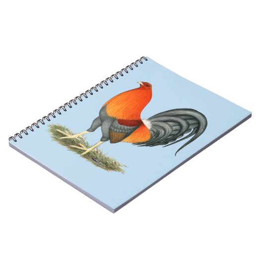 Gamecock Blue Red Rooster Notizblock (Linke Seite)
