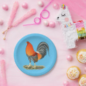 Gamecock Blue Red Rooster Pappteller (Party)