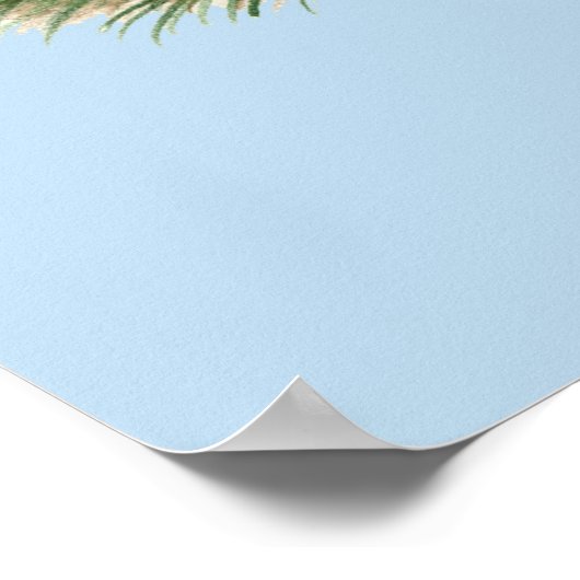 Gamecock Blue Red Rooster Poster (Ecke)