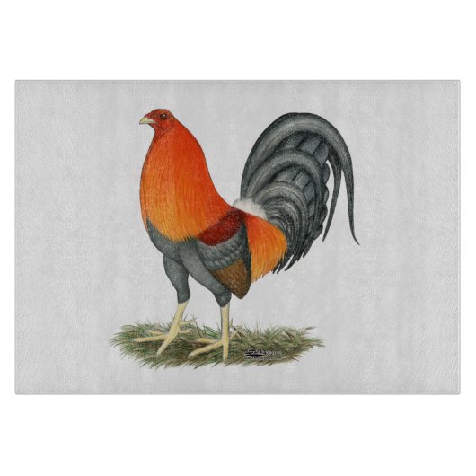 Gamecock Blue Red Rooster Schneidebrett (Vorderseite)