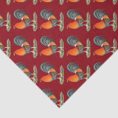 Gamecock Blue Red Rooster Seidenpapier (Ausschnitt)