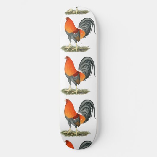 Gamecock Blue Red Rooster Skateboard (Vorderseite)