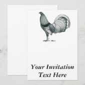 Gamecock Crele oder Dom Einladung (Vorne/Hinten)