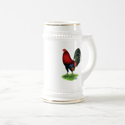 Gamecock: Dunkelrot Bierglas (VorderseiteRechts)