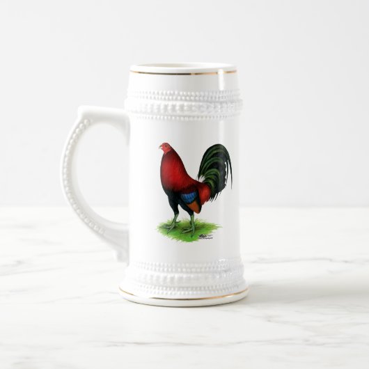 Gamecock: Dunkelrot Bierglas (Links)