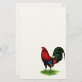 Gamecock: Dunkelrot Briefpapier (Vorne/Hinten)