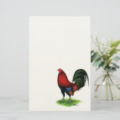 Gamecock: Dunkelrot Briefpapier (Stehend Vorderseite)