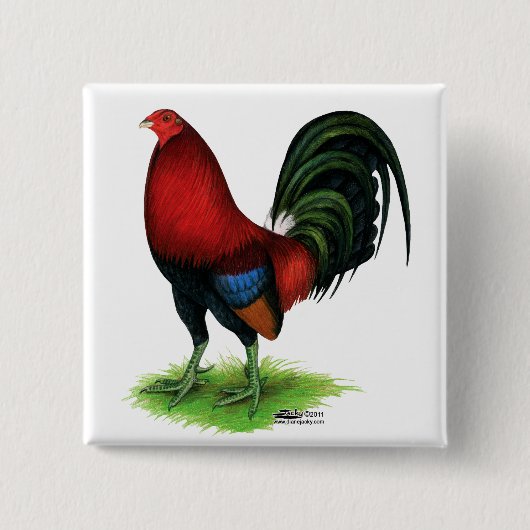 Gamecock: Dunkelrot Button (Vorderseite)