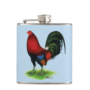 Gamecock: Dunkelrot Flachmann