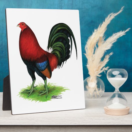 Gamecock: Dunkelrot Fotoplatte (Seite)