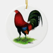 Gamecock: Dunkelrot Keramikornament (Vorne)