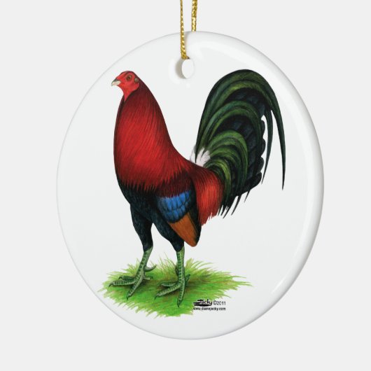 Gamecock: Dunkelrot Keramikornament (Links)