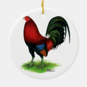 Gamecock: Dunkelrot Keramikornament (Hinten)