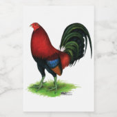 Gamecock: Dunkelrot Lebensmitteletikett (Einzelnes Label)