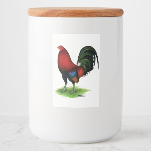Gamecock: Dunkelrot Lebensmitteletikett (Vorderseite)