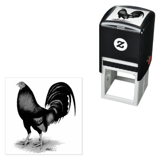 Gamecock: Dunkelrot Permastempel (Beispiel)