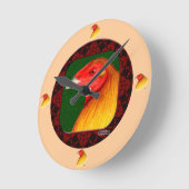 Gamecock Framed Runde Wanduhr (Winkel)