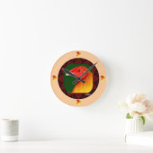 Gamecock Framed Runde Wanduhr (Zuhause)